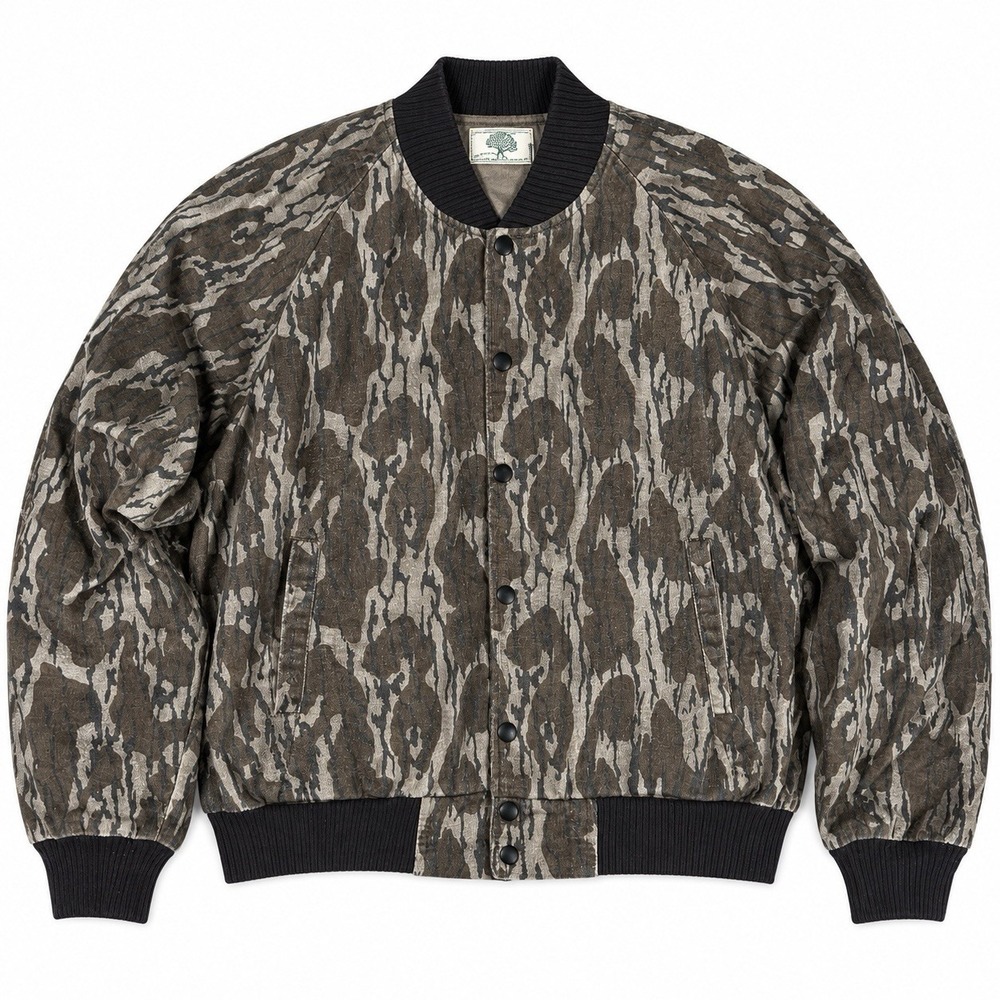 Vintage Mossy Oak Men's Large Camo Bomber Jacket 100% Cotton Made in USA 80s 90s